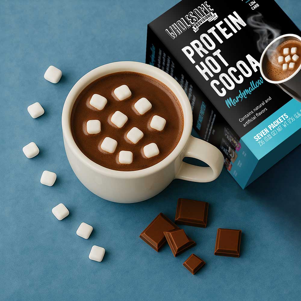 Protein Hot Chocolate with Mini Marshmallows - High Protein & Low in Carbs, Keto-Friendly