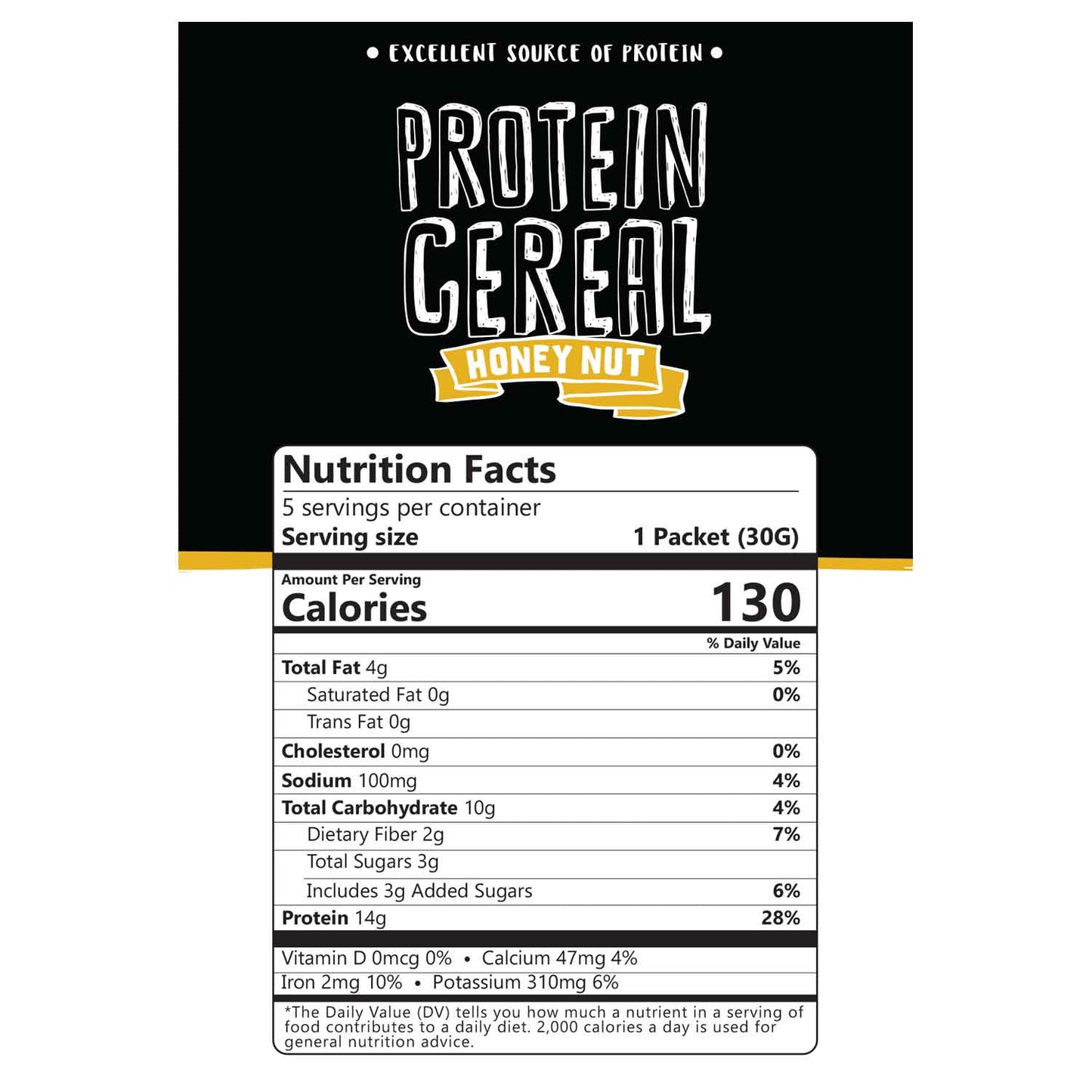 Honey Nut Protein Cereal - High Protein & Fiber, Low Carb