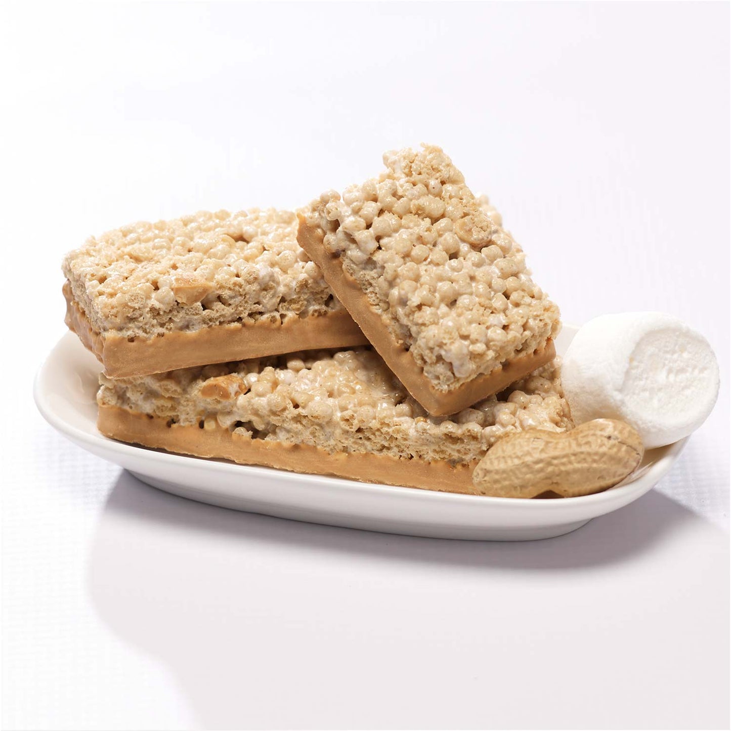 Peanut Butter Protein Rice Crispy Treats - 15g Protein, Low Carb 7g Net, High Fiber, Soft & Chewy