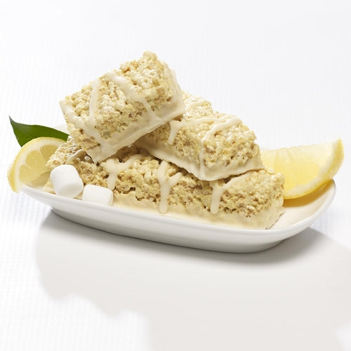 Lemon Glaze Protein Rice Crispy Treats - 15g Protein, Low Carb 4g Net, High Fiber, Soft & Chewy