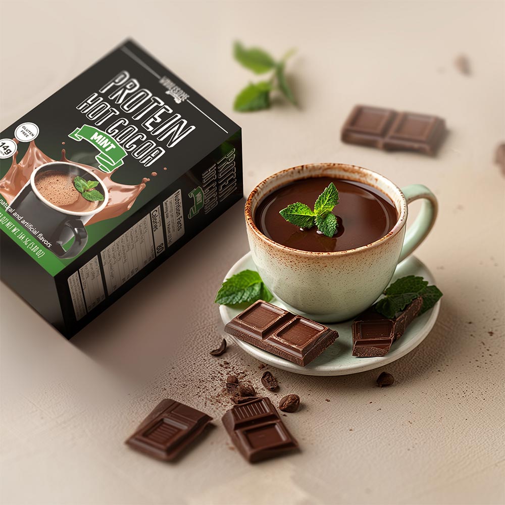 Mint Protein Hot Chocolate - High Protein & Low in Carbs, Keto-Friendly