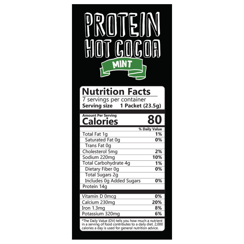 Mint Protein Hot Chocolate - High Protein & Low in Carbs, Keto-Friendly