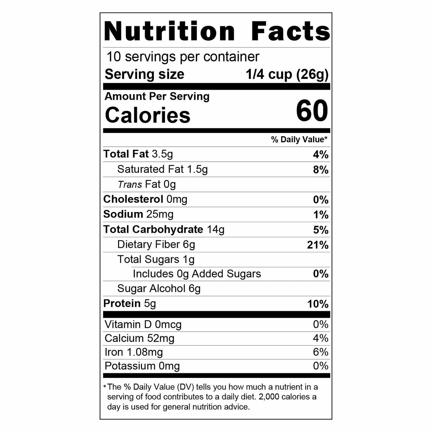 Brownie Keto Mix - 2g Net Carb, Easy Bake, High Fiber & Protein, Non-GMO