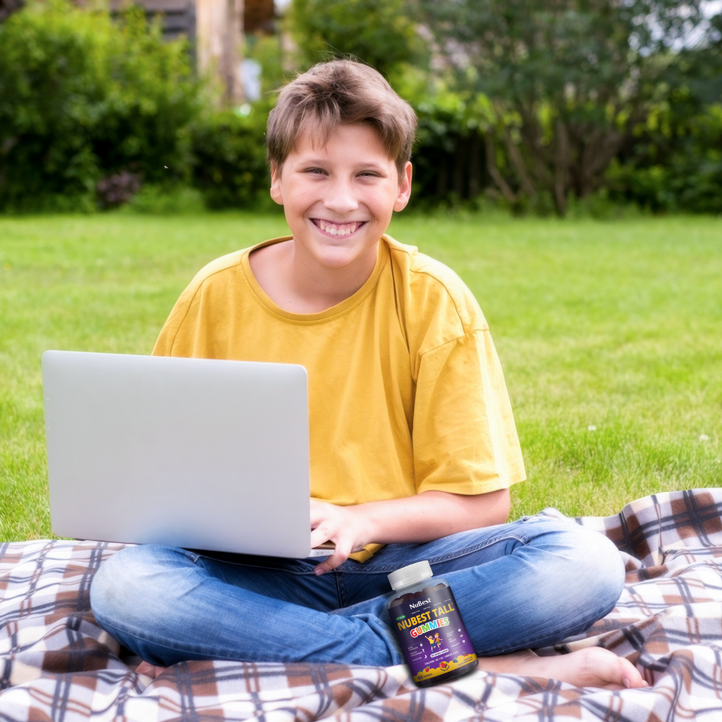 NuBest Tall Gummies for Ages 2+ & Teens, No Added Sugar, 60 Vegan Gummies