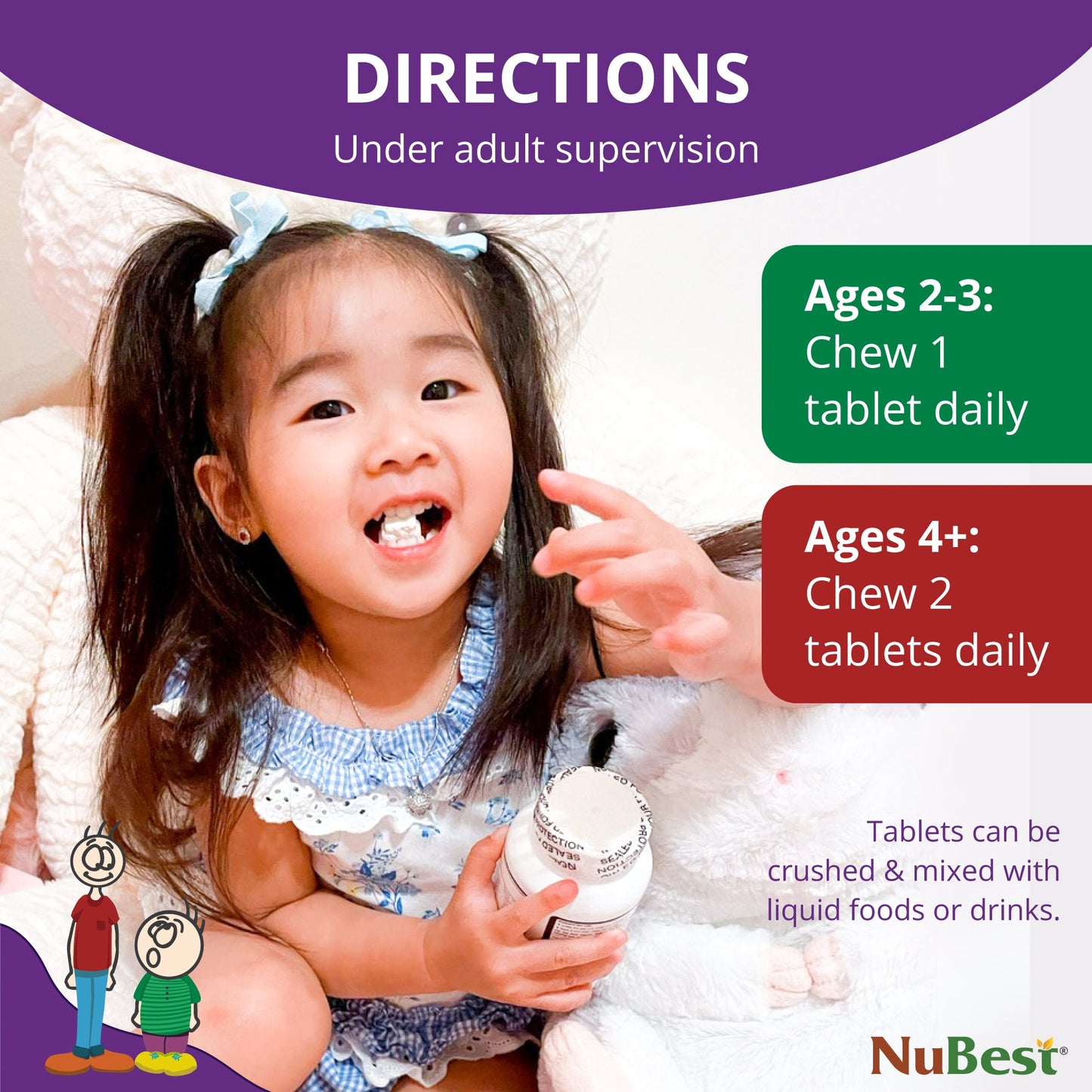 NuBest Tall Kids, Multivitamins, Berry Flavor, Ages 2-9, 60 Chewables