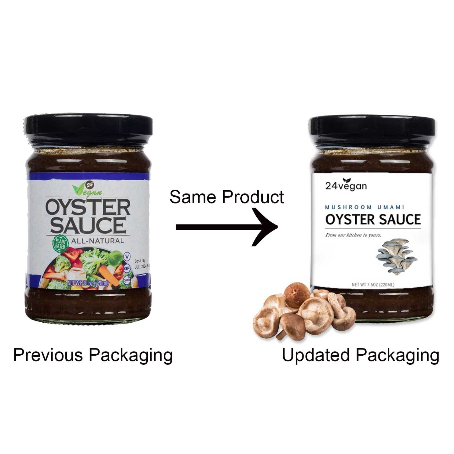 Vegan Oyster Sauce - Umami-Rich Flavor, All Natural, Plant-Based, MSG Free, Non-GMO, 7.5oz