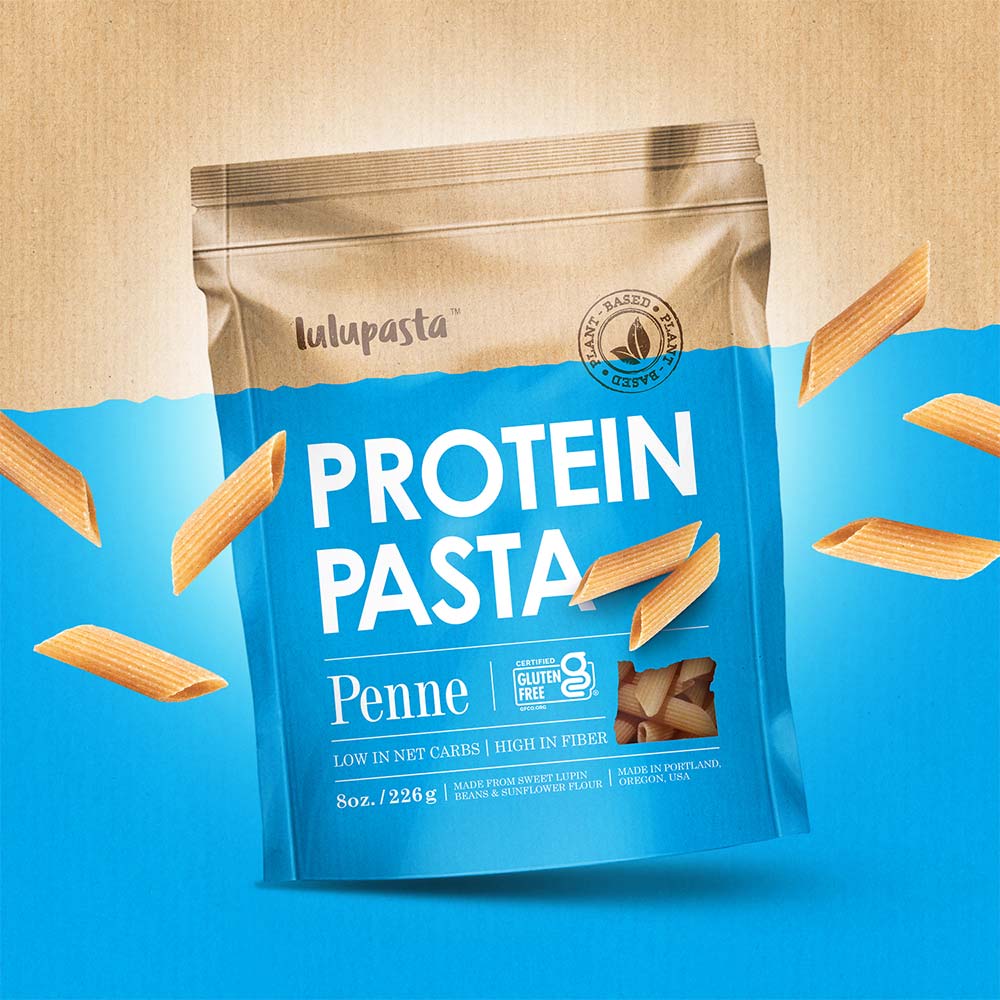 Penne Protein Pasta - 19g Protein & 4g Net Carb, Lupin Pasta, Keto Pasta, Gluten Free, 8 oz.