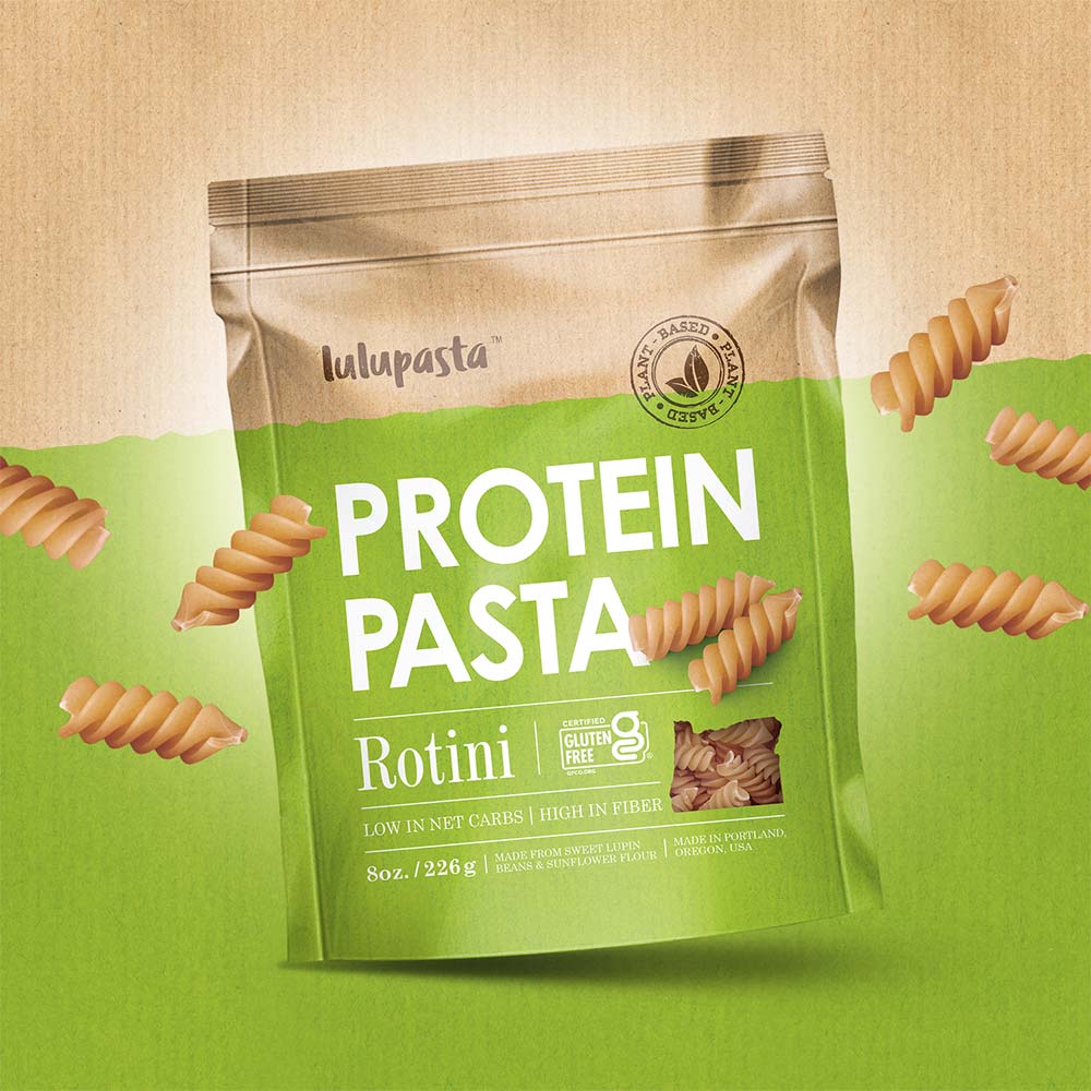 Rotini Protein Pasta - 19g Protein & 4g Net Carb, Lupin Pasta, Keto Pasta, Gluten Free, 8 oz.
