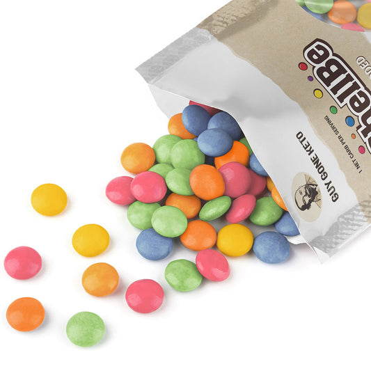 Sugar Free Keto Chocolate Dots - M&M-Style Chocolates Buttons, Shellbe Candies, Plant-Based, Kosher, 12 oz.