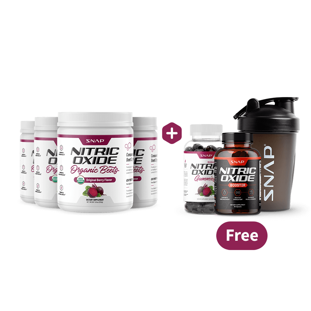 4 NO2 Beets + Free NO Gummies + Free NO Booster + Free Shaker