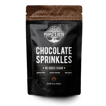 Chocolate Keto Sprinkles, Dye Free, Non-GMO, Plant-Based, No Artificial Coloring, 6 oz.