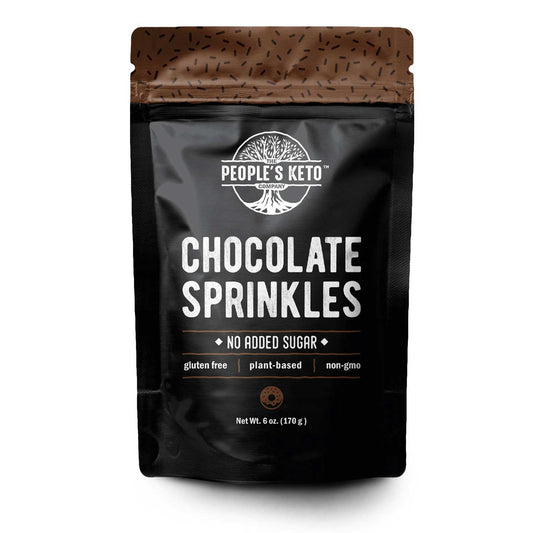 Chocolate Keto Sprinkles, Dye Free, Non-GMO, Plant-Based, No Artificial Coloring, 6 oz.