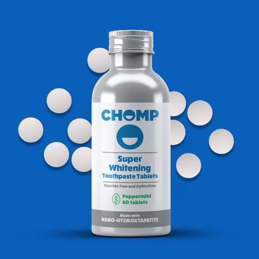 CHOMP Super Whitening Peppermint NHAP Toothpaste Tablets