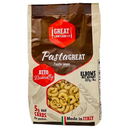 Elbow Low Carb Pasta - Keto-Friendly, High in Protein, Made in Italy, 8oz.