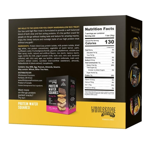 Lemon Glaze Protein Rice Crispy Treats - 15g Protein, Low Carb 4g Net, High Fiber, Soft & Chewy