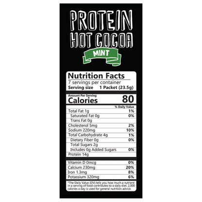 Mint Protein Hot Chocolate - High Protein & Low in Carbs, Keto-Friendly