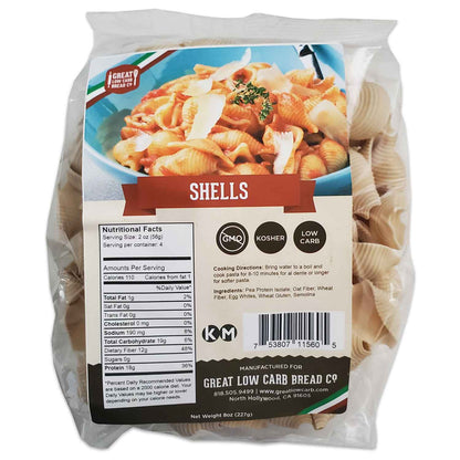 Shell Shape Low Carb Pastas - Keto-Friendly, High in Protein, 8oz.