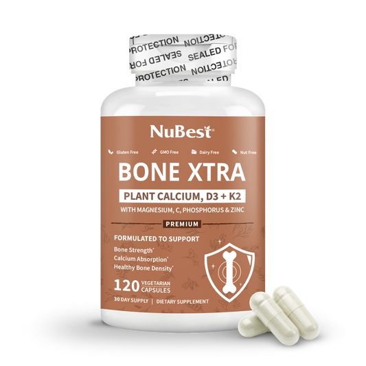 Bone Xtra - Plant-based Formula to Support Healthy Bones For Adults, 120 Vegan Capsules