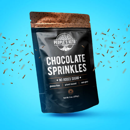 Chocolate Keto Sprinkles, Dye Free, Non-GMO, Plant-Based, No Artificial Coloring, 6 oz.