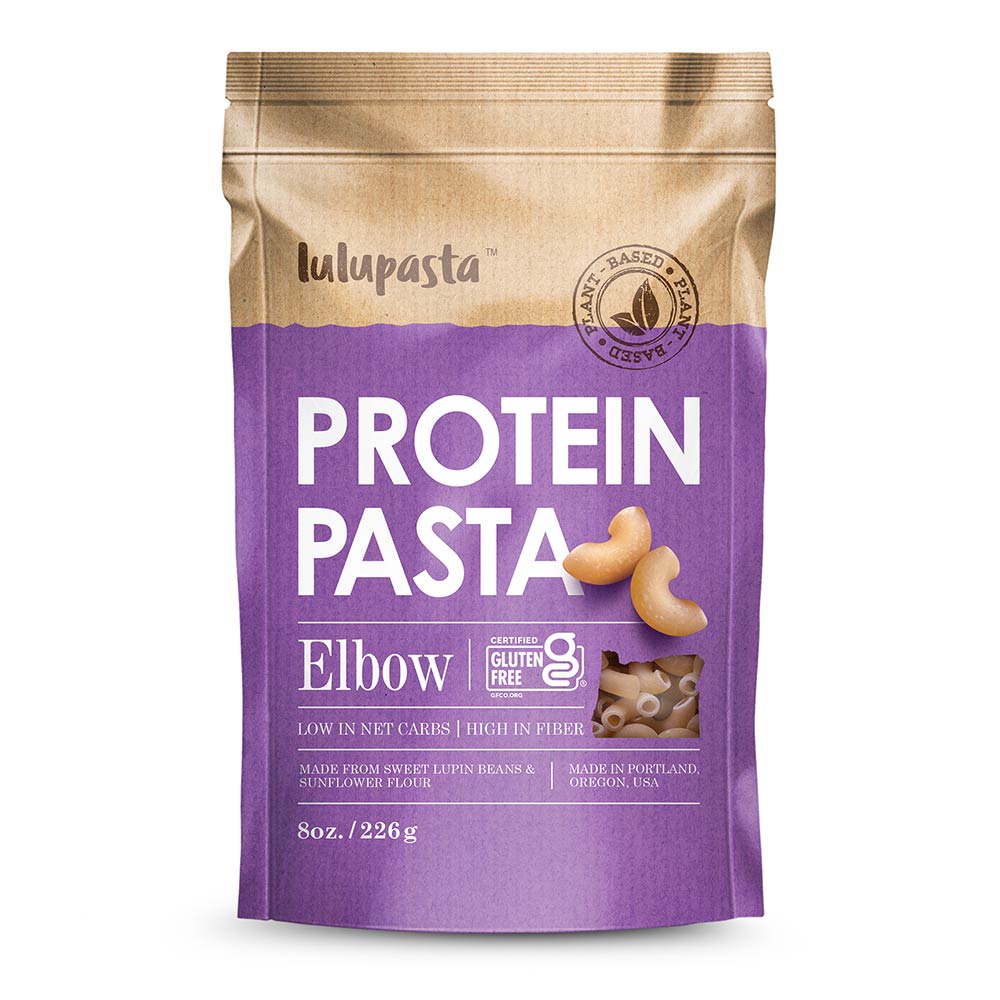 Elbow Protein Pasta - 19g Protein & 4g Net Carb, Lupin Pasta, Keto Pasta, Gluten Free, 8 oz.