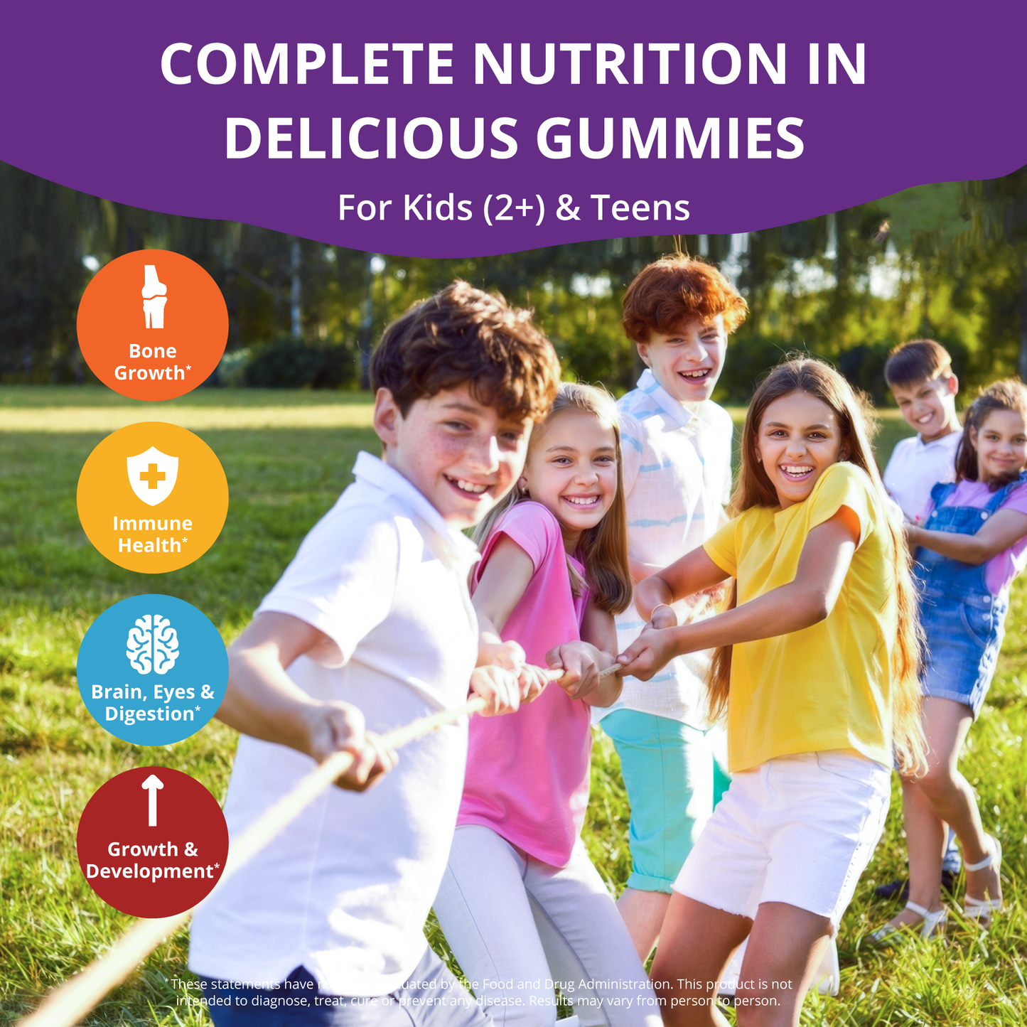 NuBest Tall Gummies for Ages 2+ & Teens, No Added Sugar, 60 Vegan Gummies