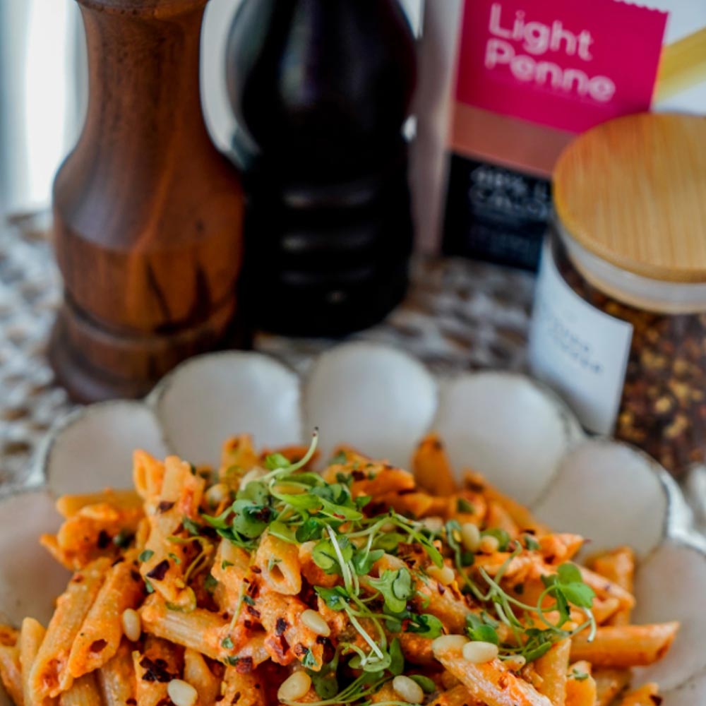 Penne Shaped High Fiber Pasta - Protein Packed, Non GMO, Vegan, Low Calorie