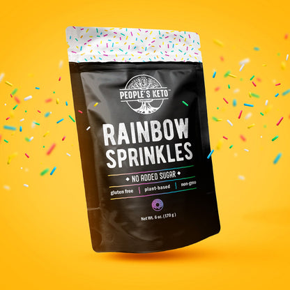 Rainbow Keto Sprinkles, Dye Free, Non-GMO, Plant-Based, No Artificial Coloring, 6 oz.